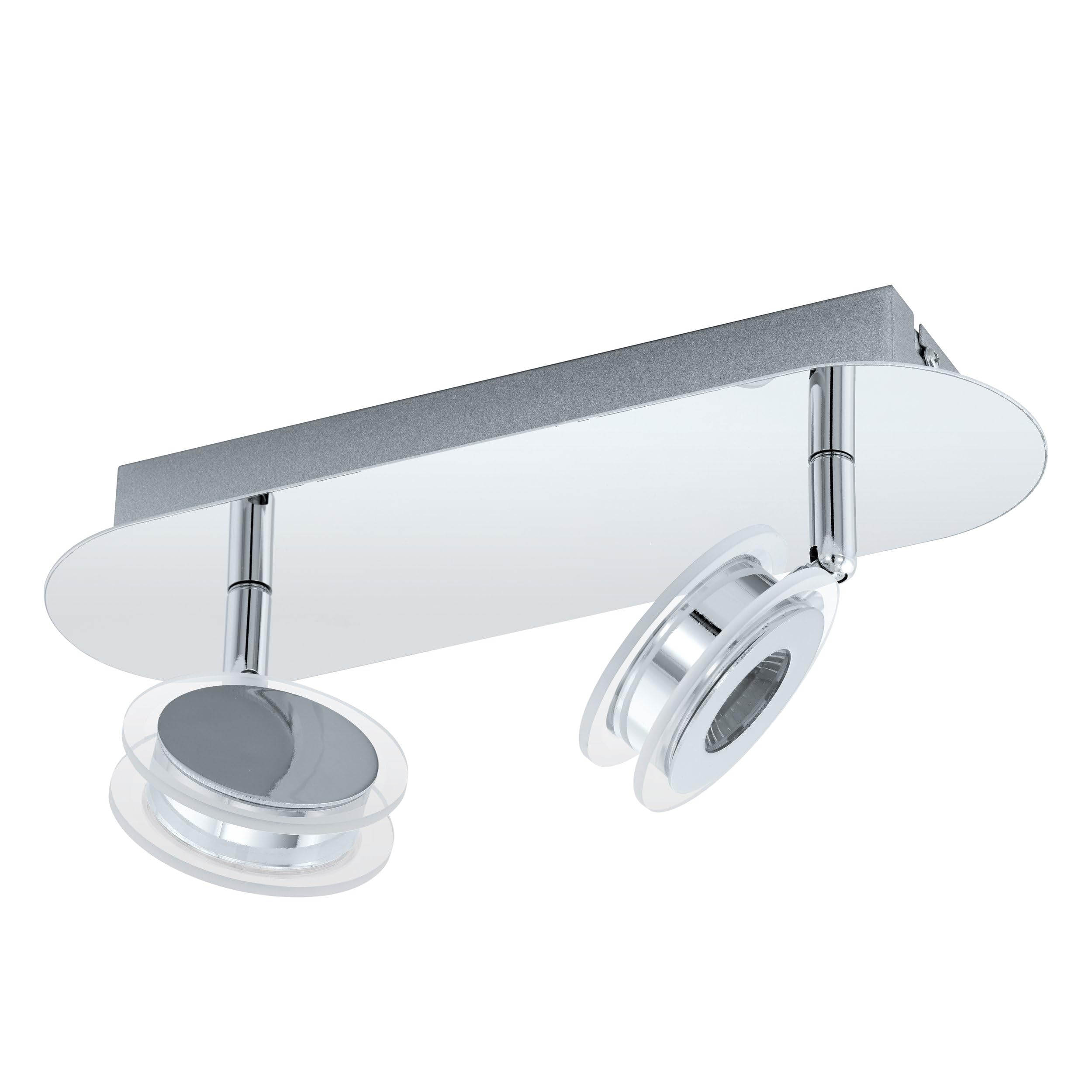 eglo-sarolo-led-deckenstrahler-2-flammig-chrom-transparent-680-lumen-warmwei image 1