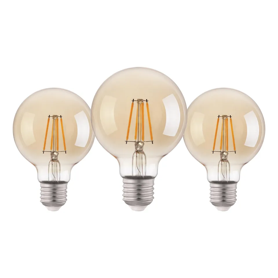 eglo-edison-vintage-3er-set-e27-led-globe-g80-amber-4w-2200k image 1