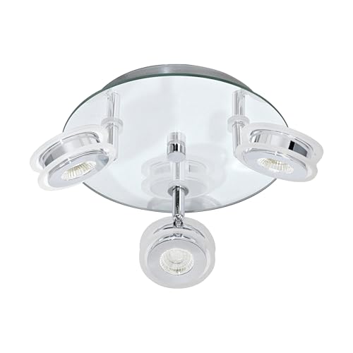 eglo-agueda-led-deckenstrahler-23-cm-stahl-chrom-glas-klar-warmwei-ip44 image 3