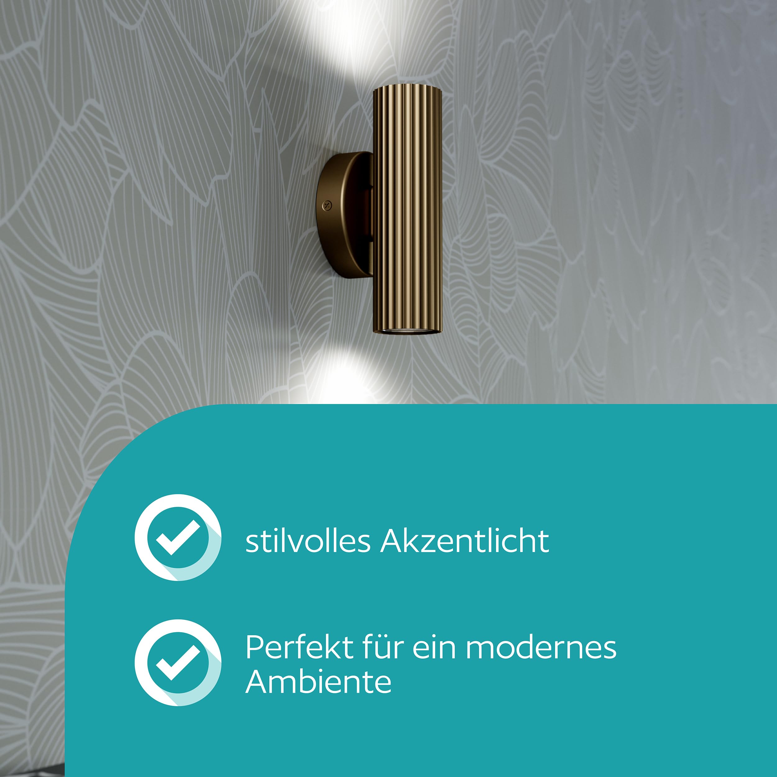 eglo-portillo-wandlampe-up-down-wandleuchte-gu10-bronze-metall-geriffelt image 2
