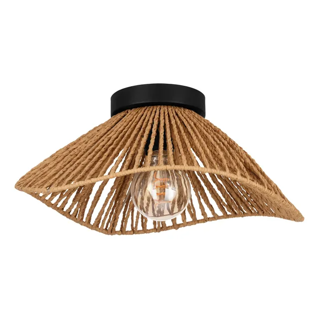 eglo-lavister-deckenlampe-japan-stil-39-cm-schwarz-mit-papier-natur-e27 image 1
