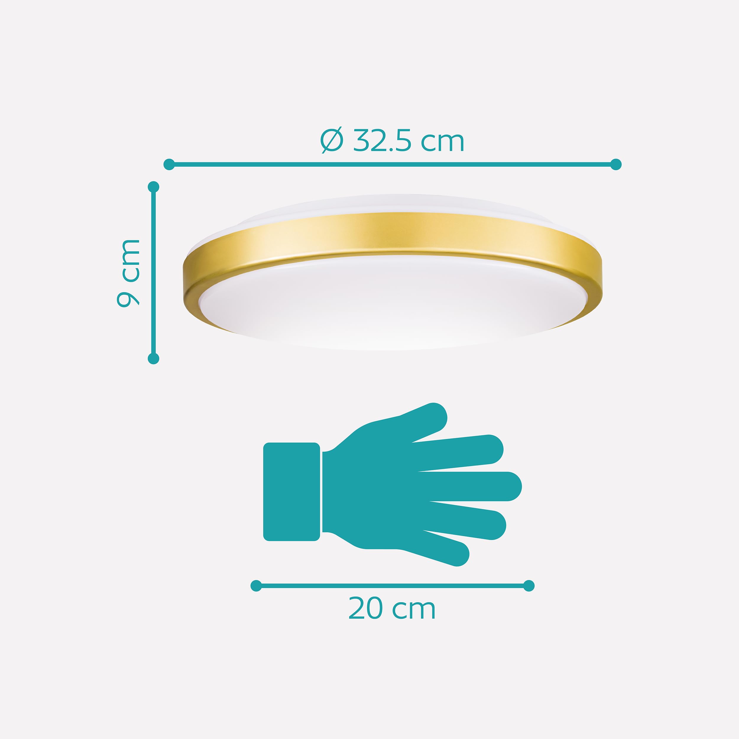 eglo-lezuza-led-deckenleuchte-rund-32-5-cm-wei-mit-messing-ring-warmwei image 5