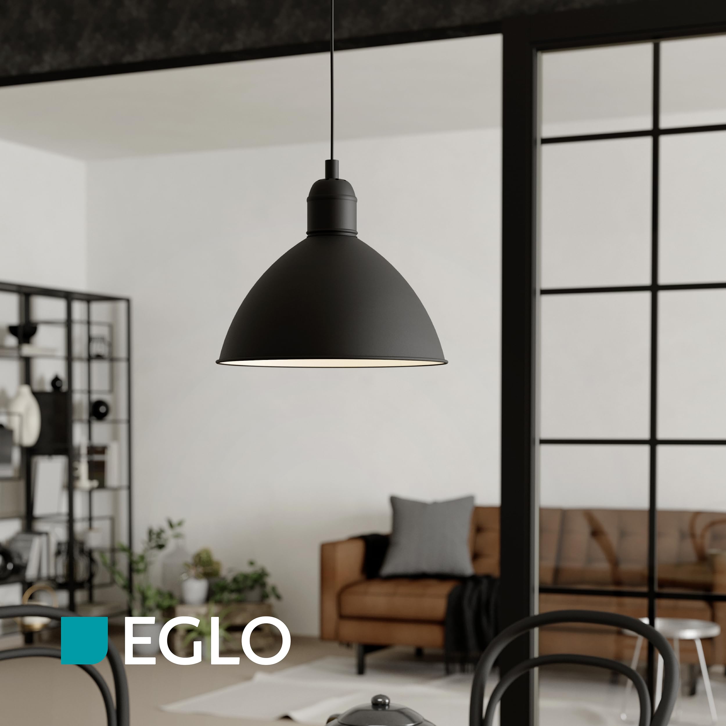 eglo-priddy-pendellampe-30-5-cm-metall-schwarz-wei-e27 image 3