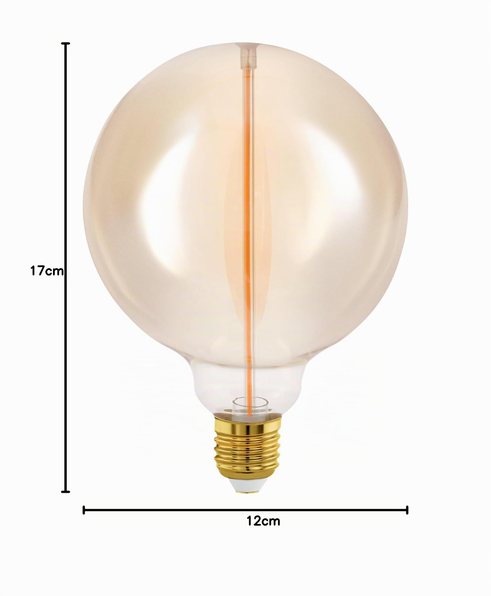 eglo-e27-led-globe-g125-amber-dimmbar-2w-100lm-1800k-vintage image 2