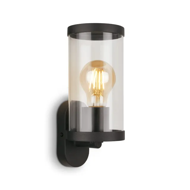 briloner-au-enwandleuchte-ip44-e27-schwarz-klarglas-230x95x115mm-3600-015 image 1