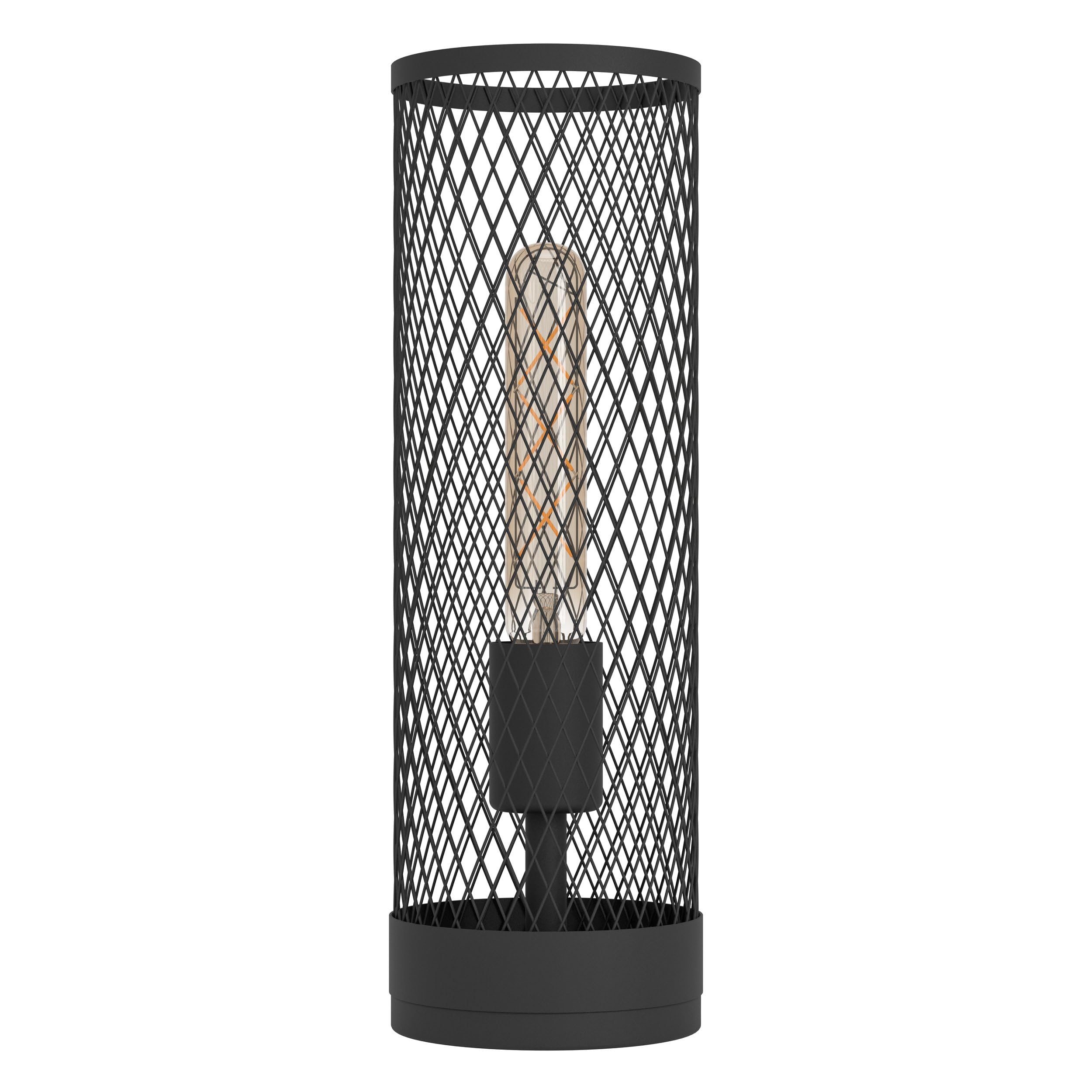 eglo-redcliffe-tischlampe-industrial-schwarz-e27-metall-gitter-38-cm image 2