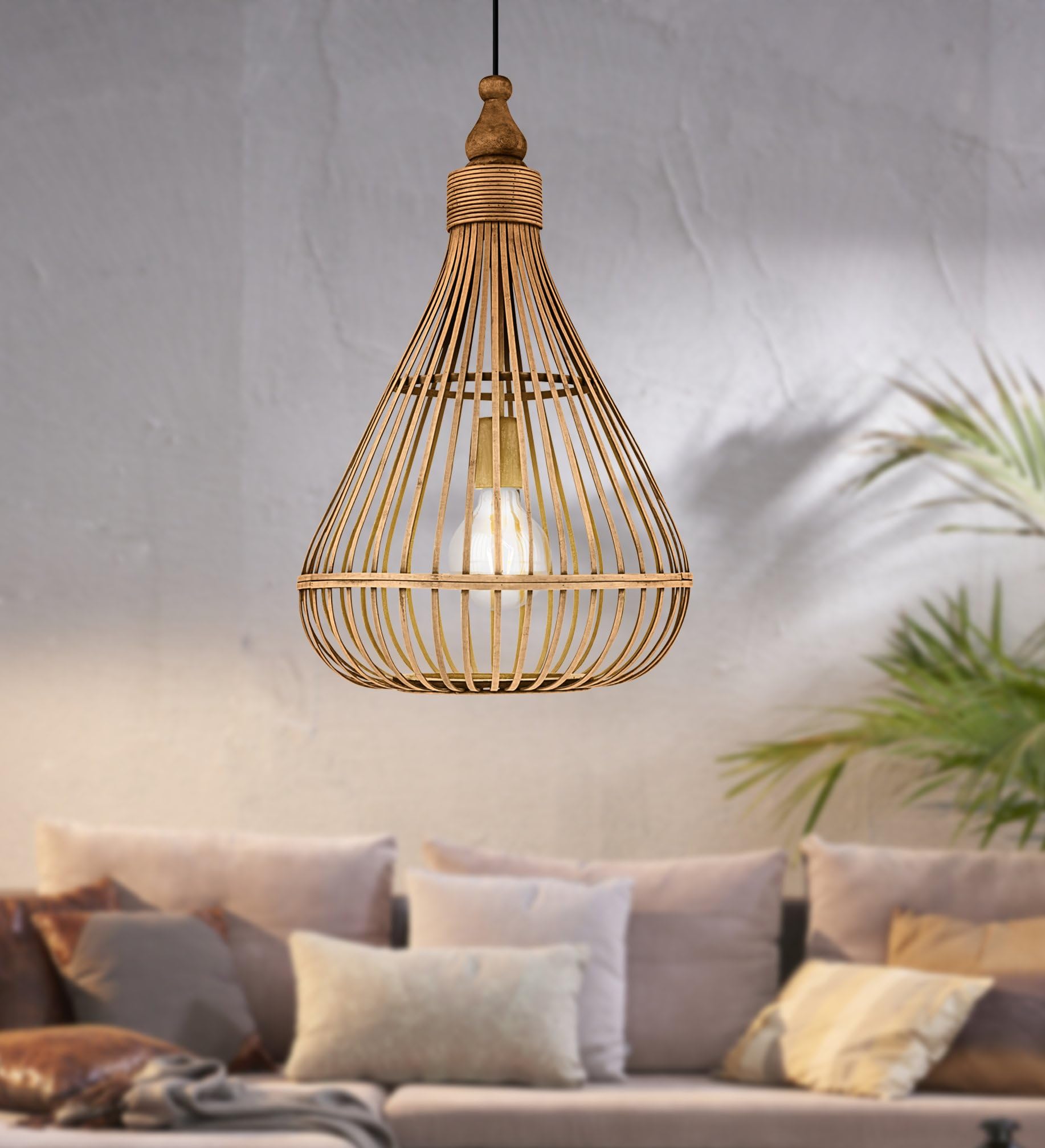 eglo-pendelleuchte-amsfield-35cm-vintage-holz-natur-boho-h-ngelampe-e27-stahl image 4