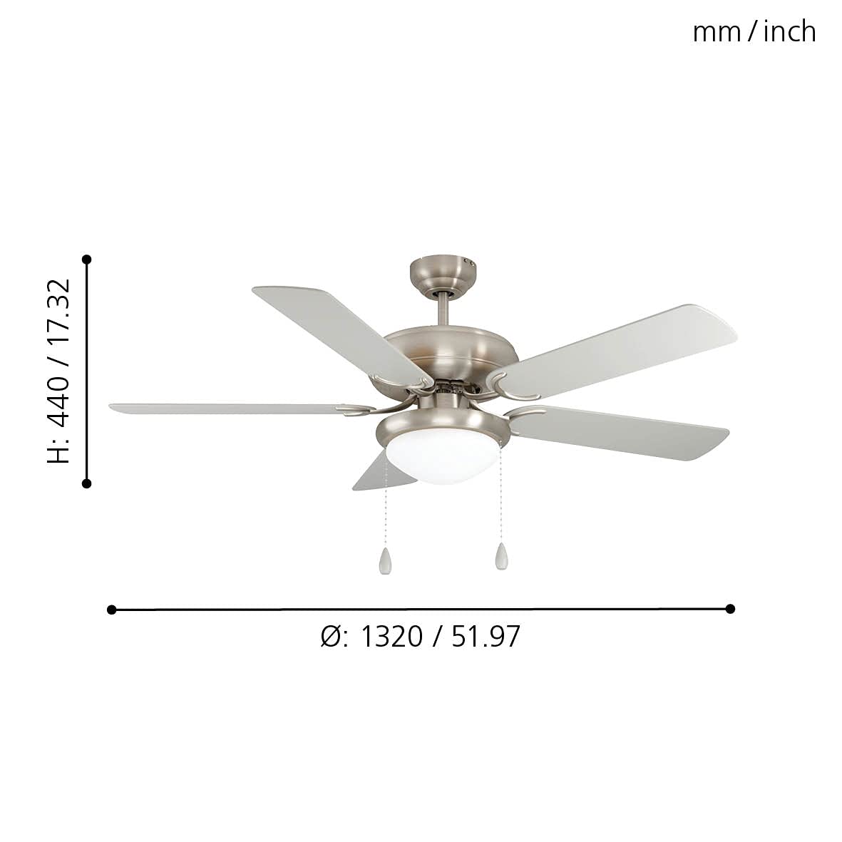 eglo-ballina-deckenventilator-mit-licht-132-cm-5-fl-gel-silber-eiche image 3