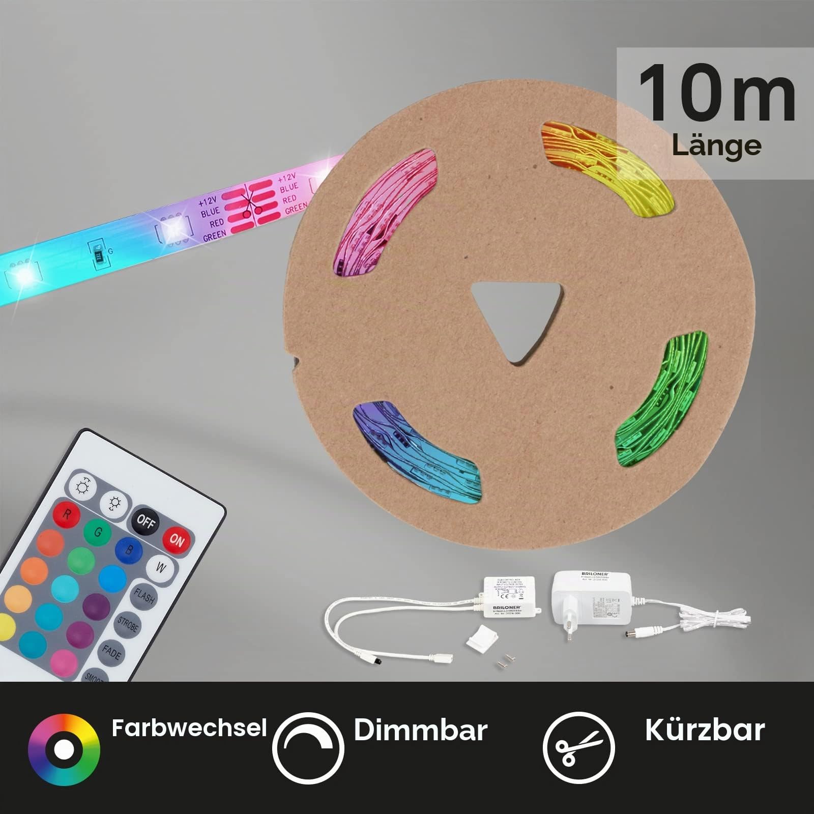 briloner-led-band-10m-dimmbar-rgb-led-strip-300x-rgb-selbstklebend-wei image 2