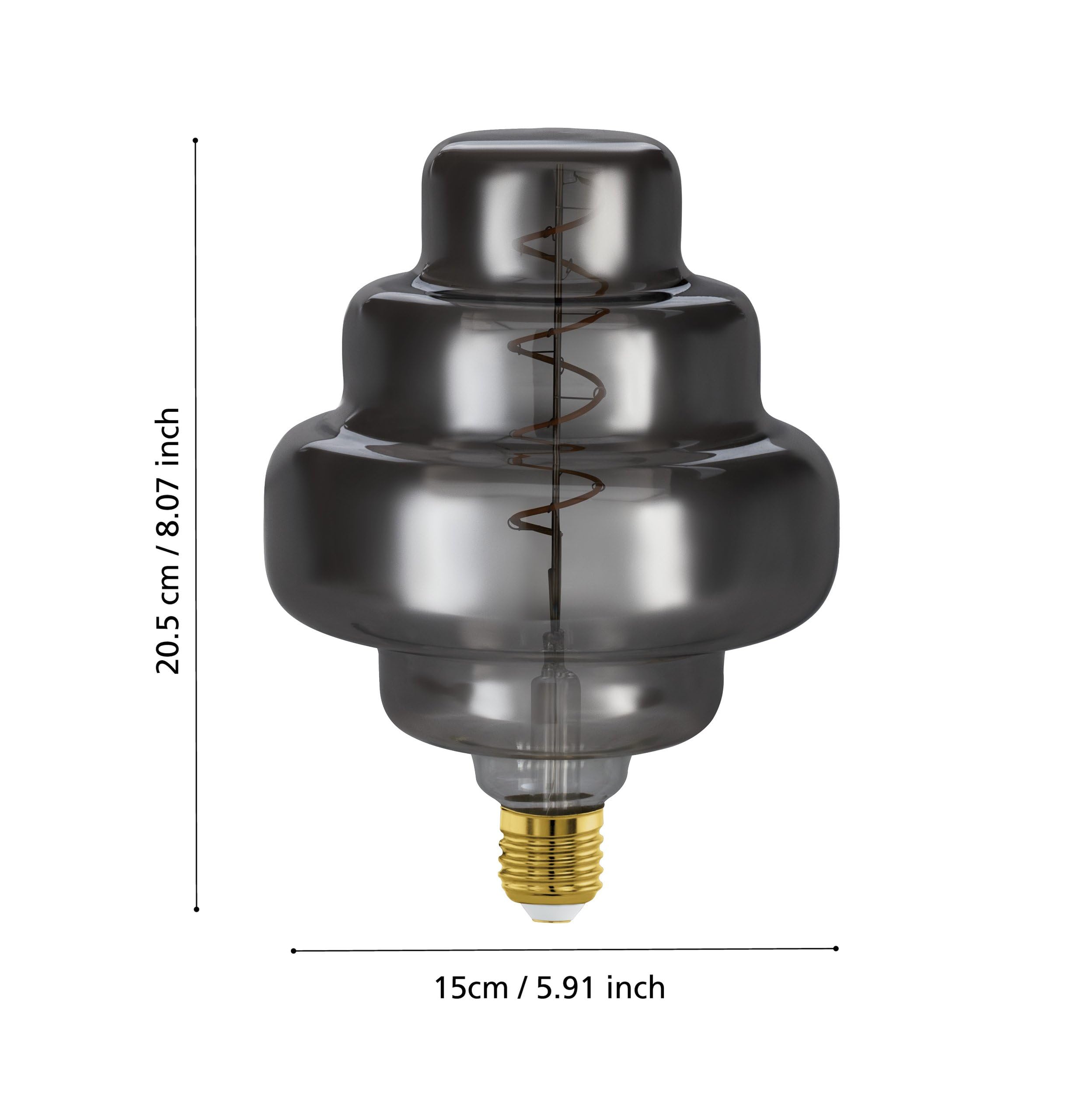 eglo-xxl-e27-spiral-led-retro-gl-hbirne-big-size-rauchglas-4w-2000k image 6