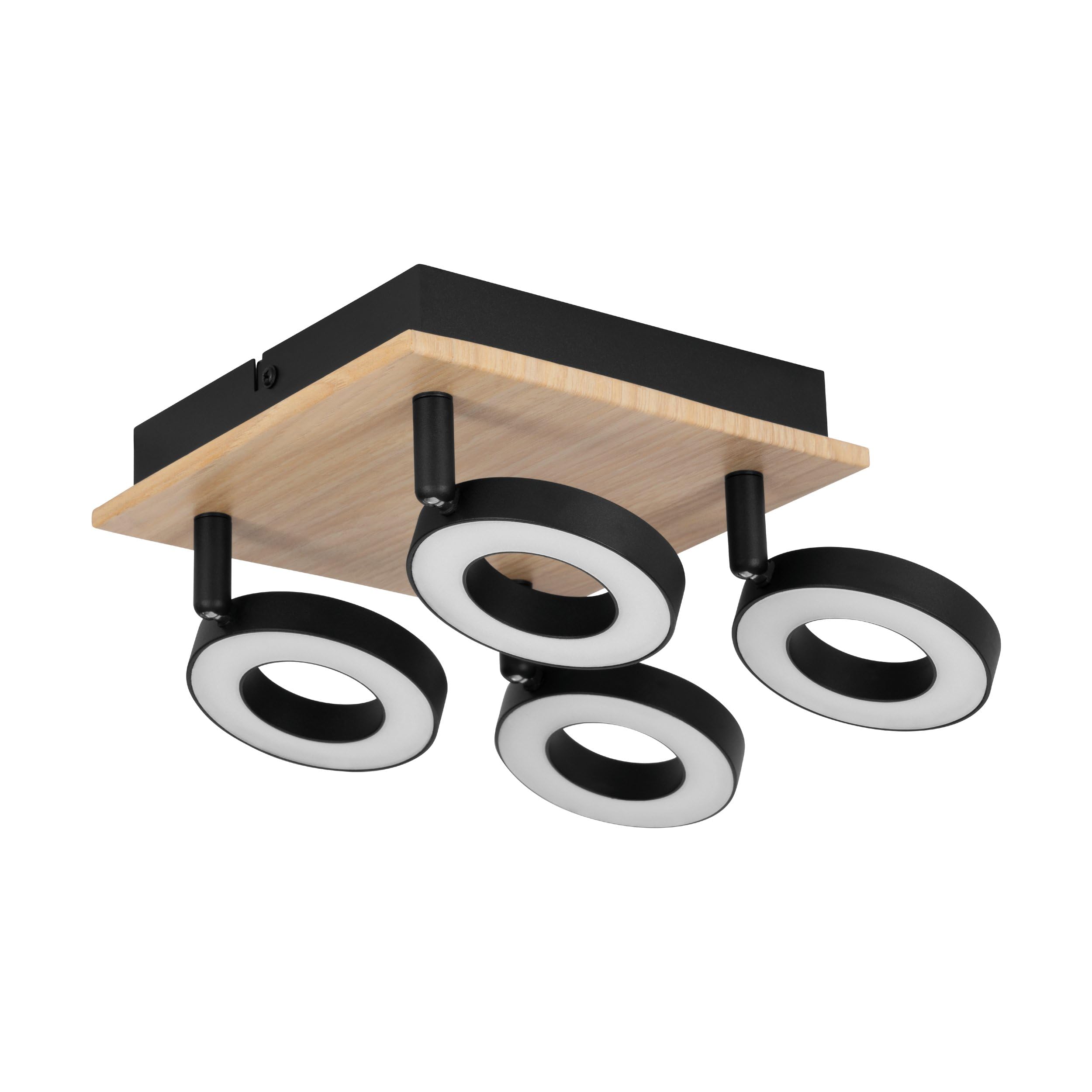 eglo-rielves-led-wandleuchte-schwenk-spot-holz-schwarz-4-2w-3000k image 7