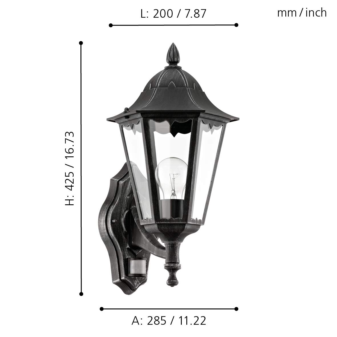 eglo-navedo-au-en-wandlampe-mit-bewegungsmelder-laterne-aluguss-schwarz-e27-ip44 image 7