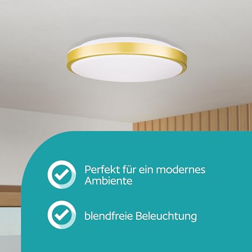 eglo-lezuza-led-deckenleuchte-rund-32-5-cm-wei-mit-messing-ring-warmwei image 7