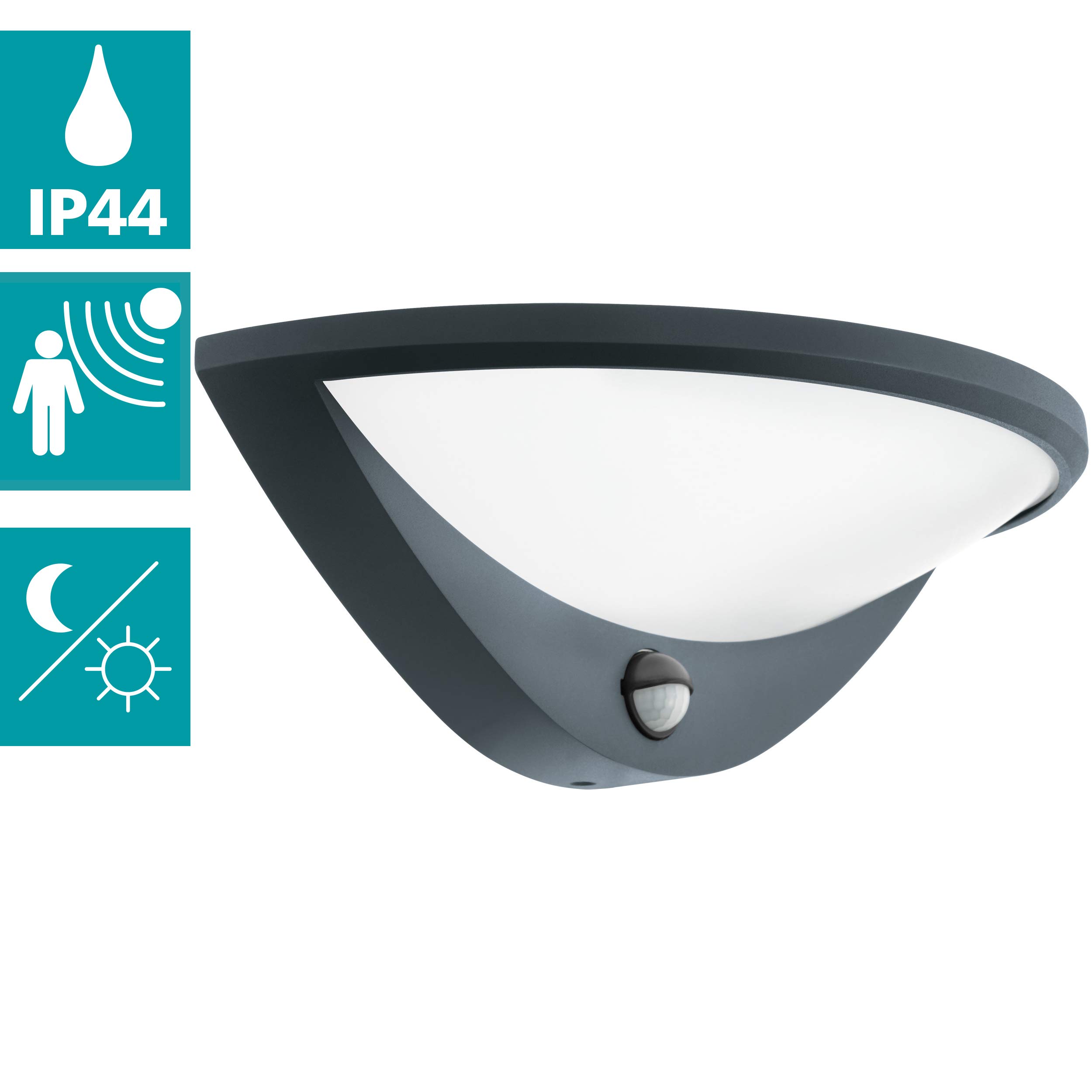eglo-belcreda-1-led-au-en-wandleuchte-mit-bewegungssensor-anthrazit-wei-ip44 image 2