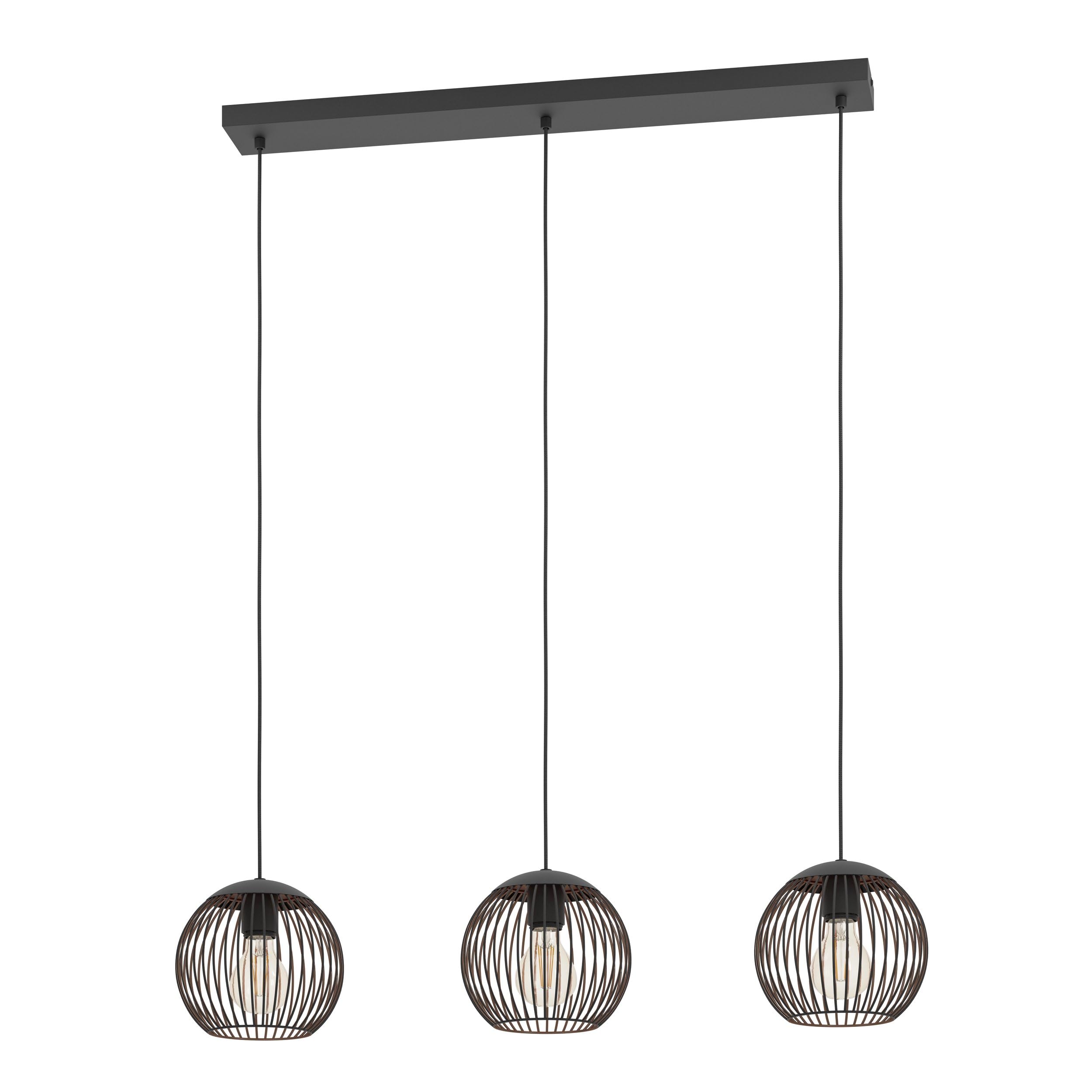 eglo-almanzora-pendelleuchte-3-flammig-e27-90-cm-schwarz-kupfer image 1