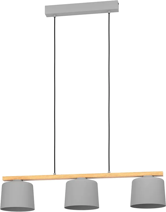 eglo-mariel-pendelleuchte-3-flammig-91-cm-grau-holz-textil-e27 image 1