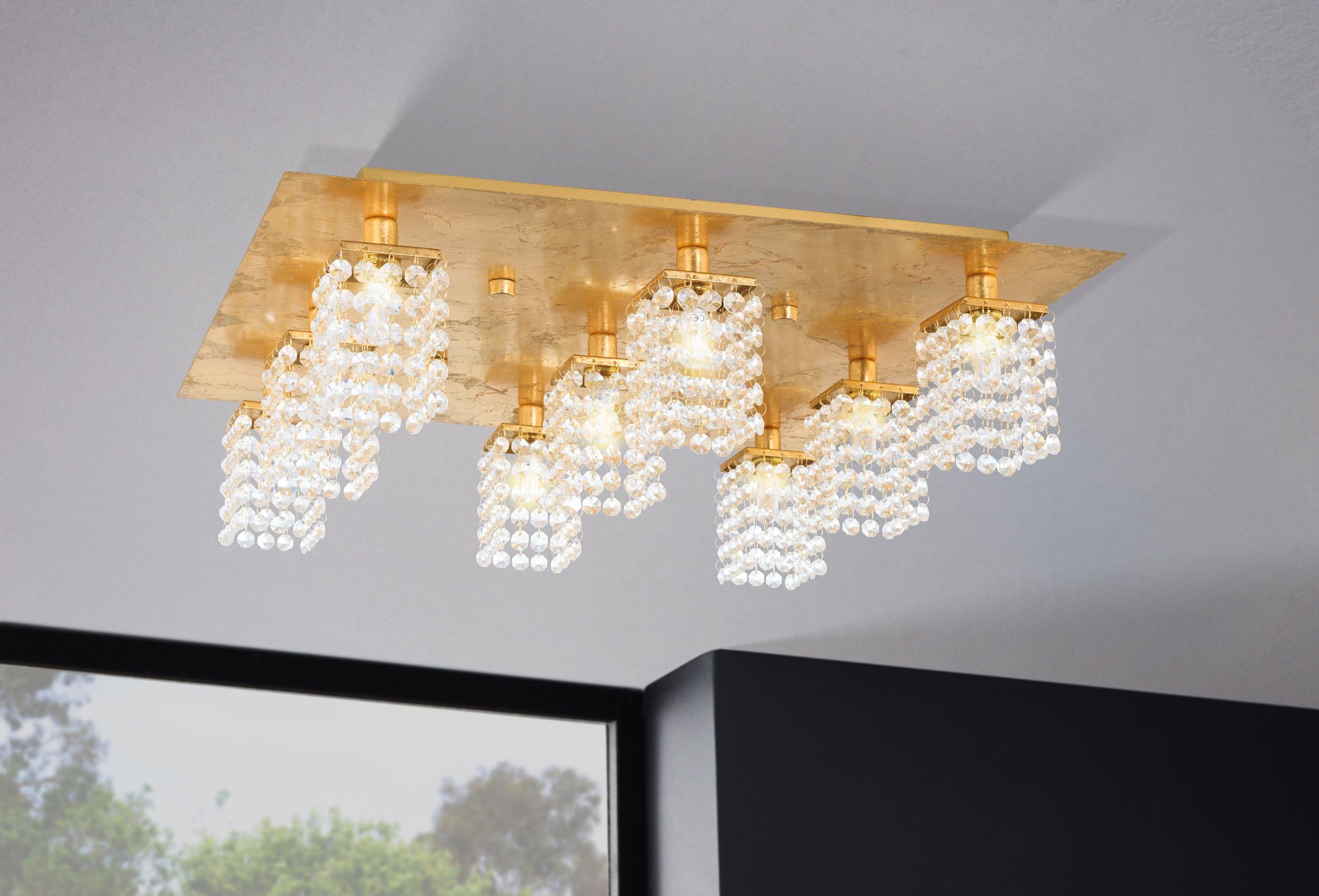 eglo-pyton-gold-led-deckenleuchte-57-5-cm-stahl-gold-brillantglas image 2