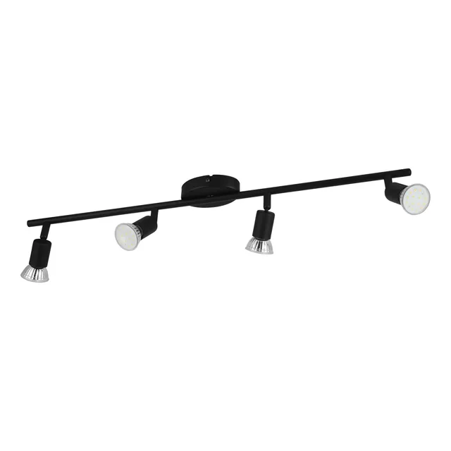 eglo-buzz-led-spotbalken-4-flammig-schwenkbare-deckenstrahler-schwarz-inkl-gu10 image 1