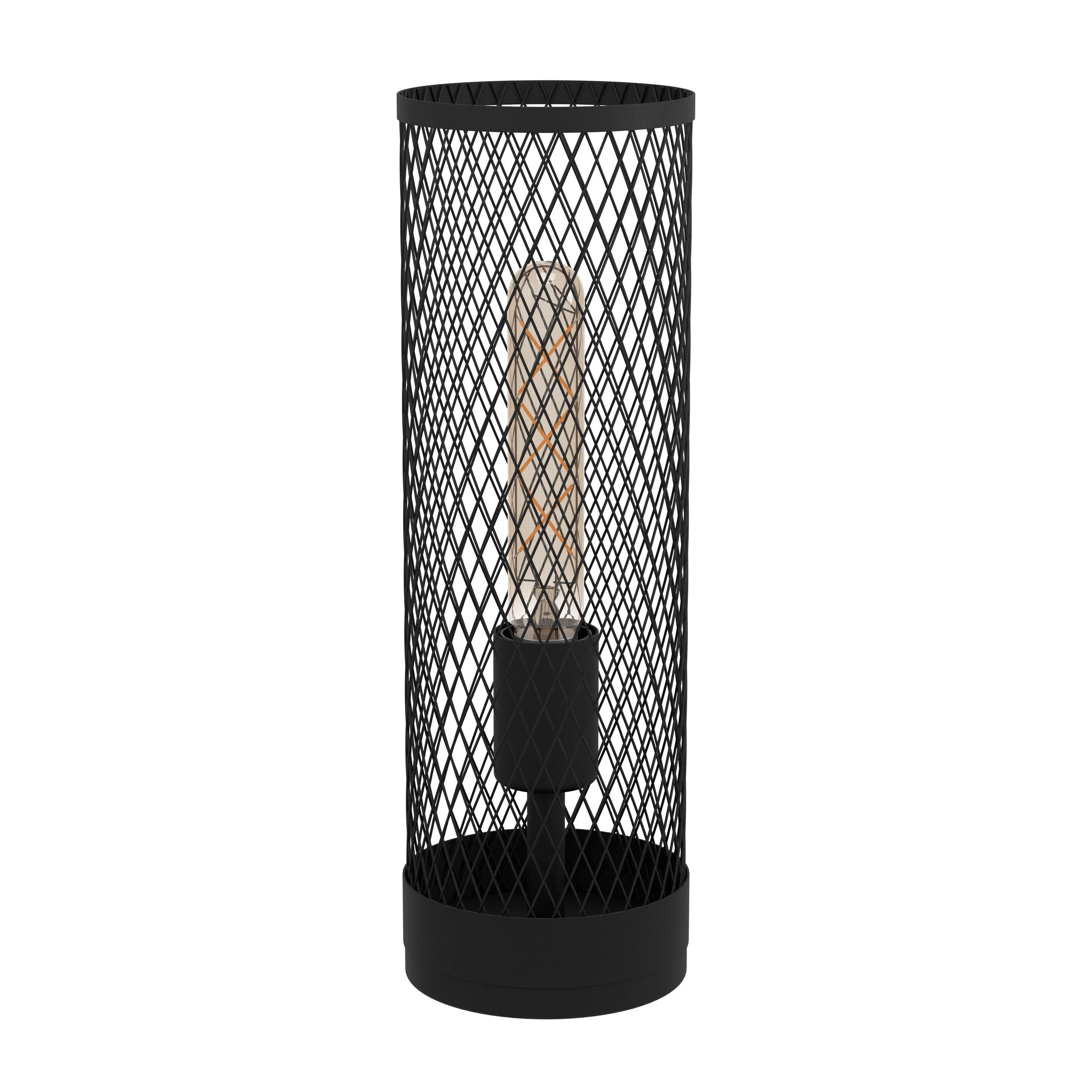 eglo-redcliffe-tischlampe-industrial-schwarz-e27-metall-gitter-38-cm image 1