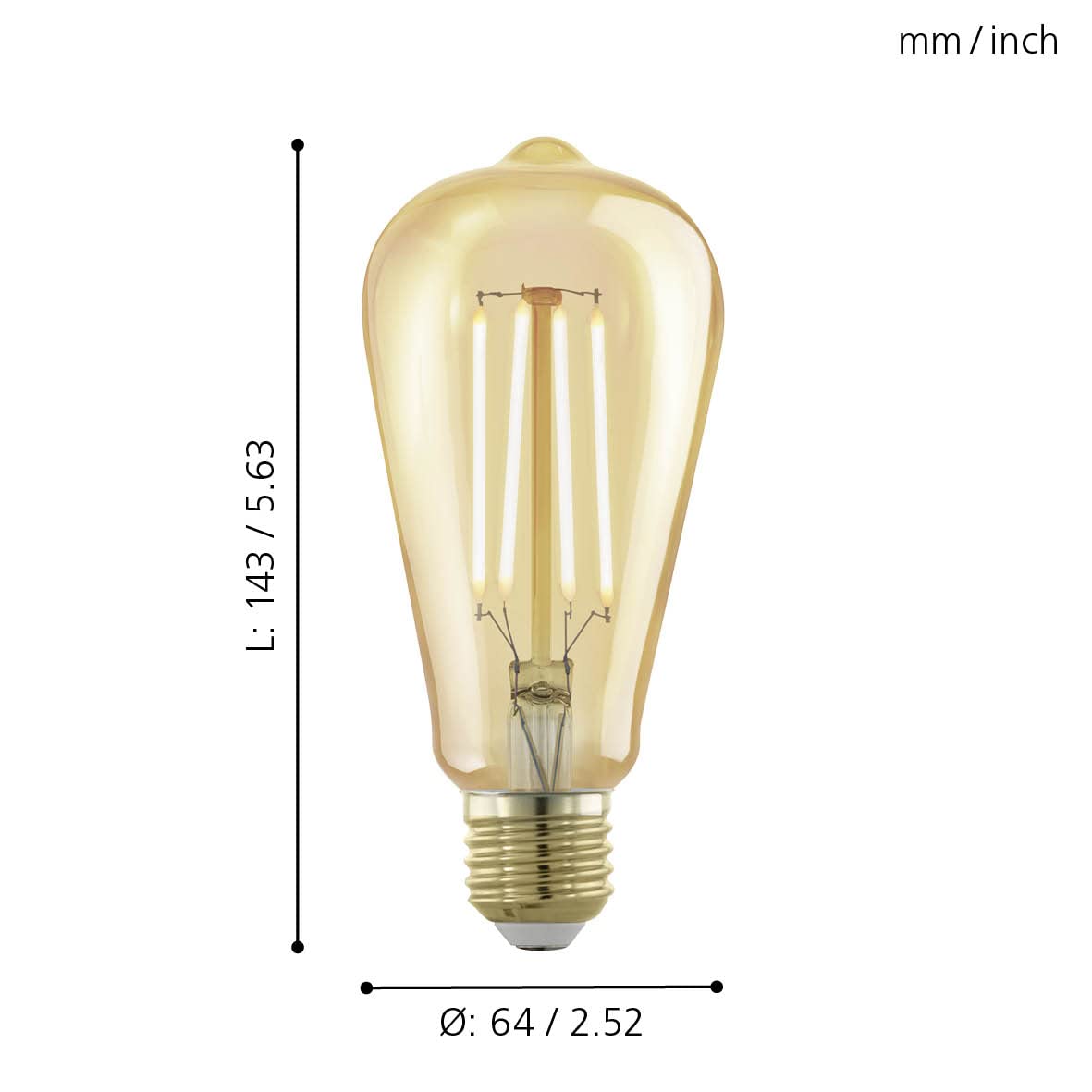 eglo-led-e27-golden-vintage-st64-edison-4w-320lm-1700k-dimmbar-6-4-cm image 4