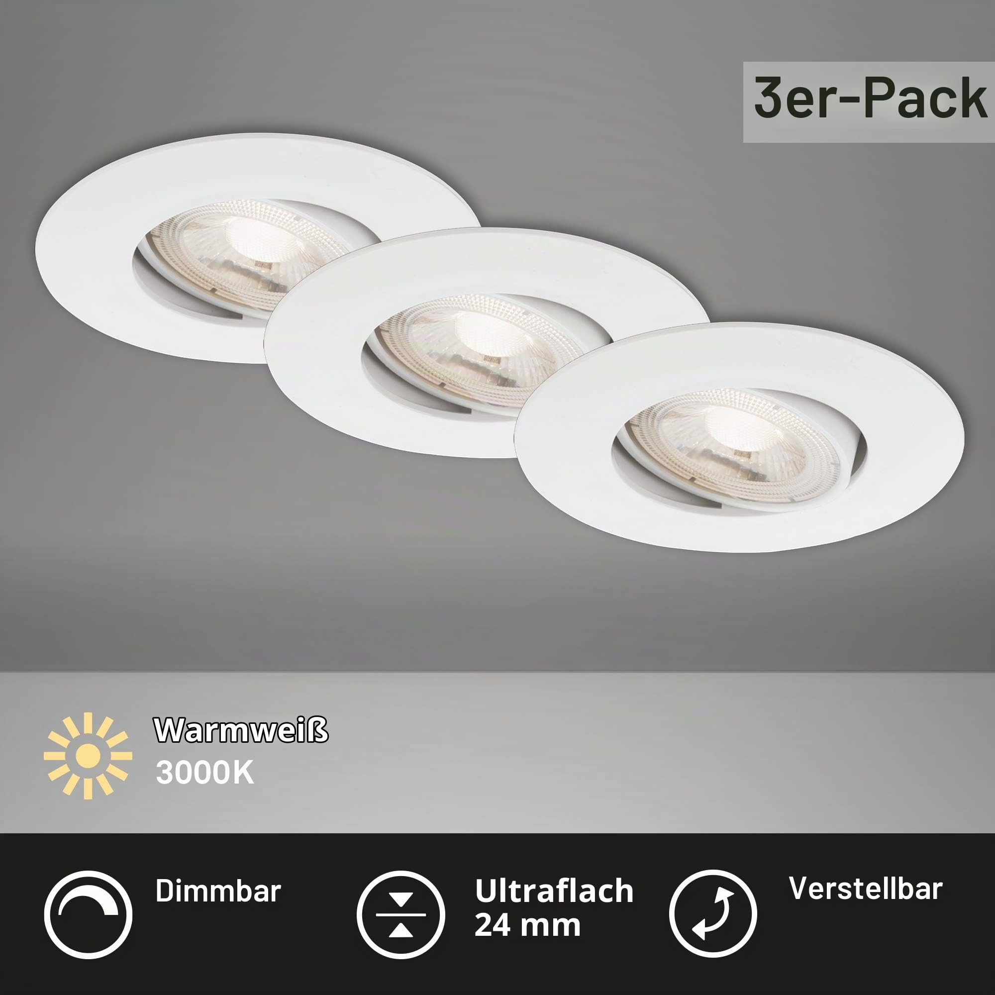briloner-led-einbauleuchten-3er-set-dimmbar-schwenkbar-5w-460lm-warmwei-wei image 2