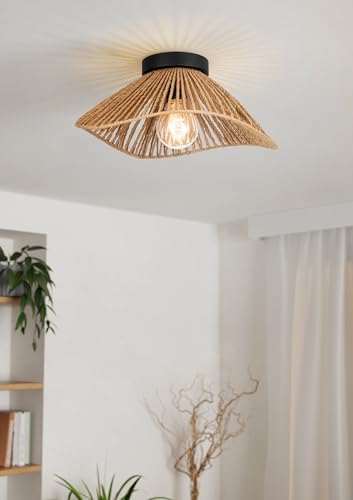 eglo-lavister-deckenlampe-japan-stil-39-cm-schwarz-mit-papier-natur-e27 image 8
