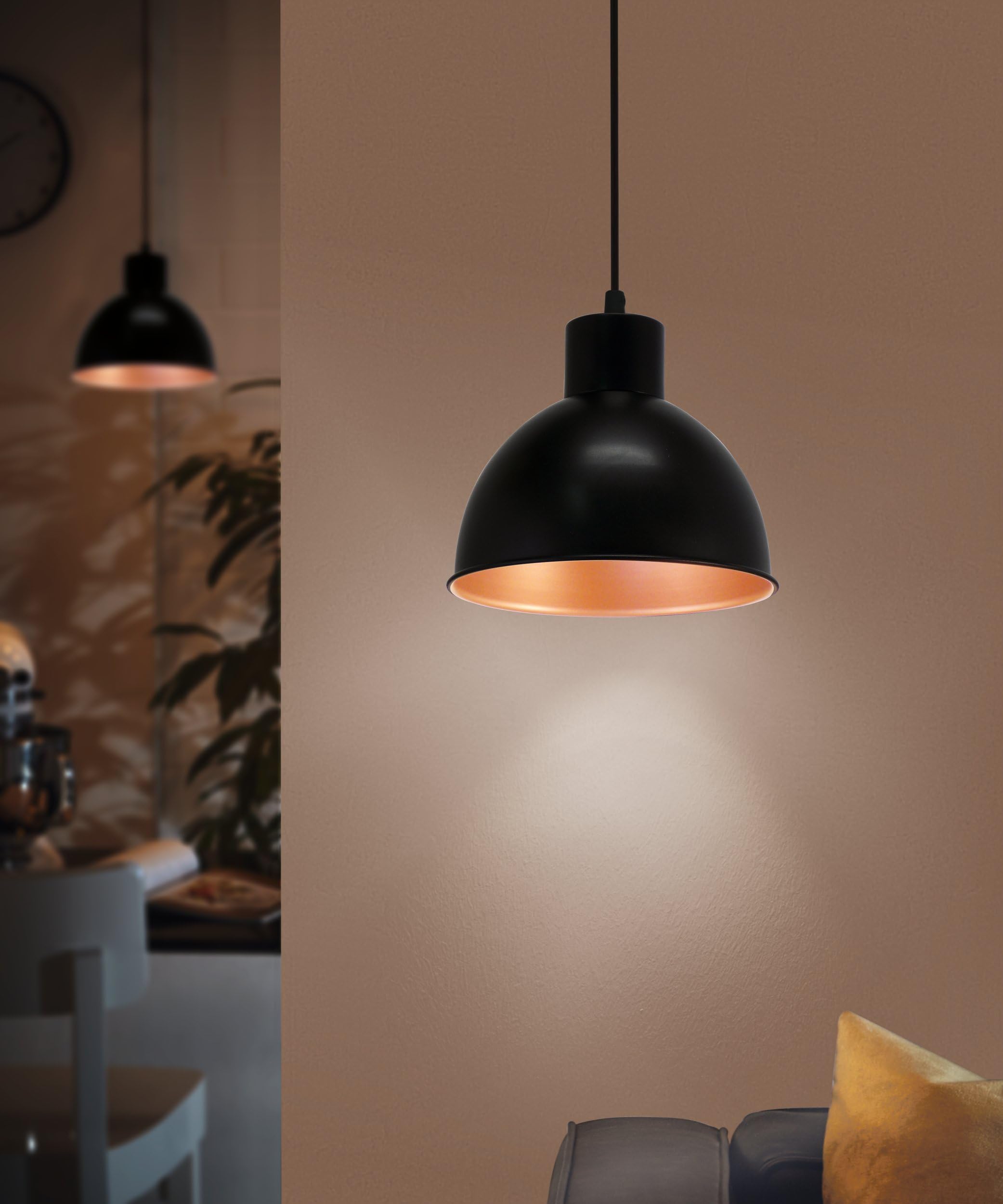 eglo-truro-pendelleuchte-vintage-industrial-schwarz-kupfer-e27-21-cm image 3