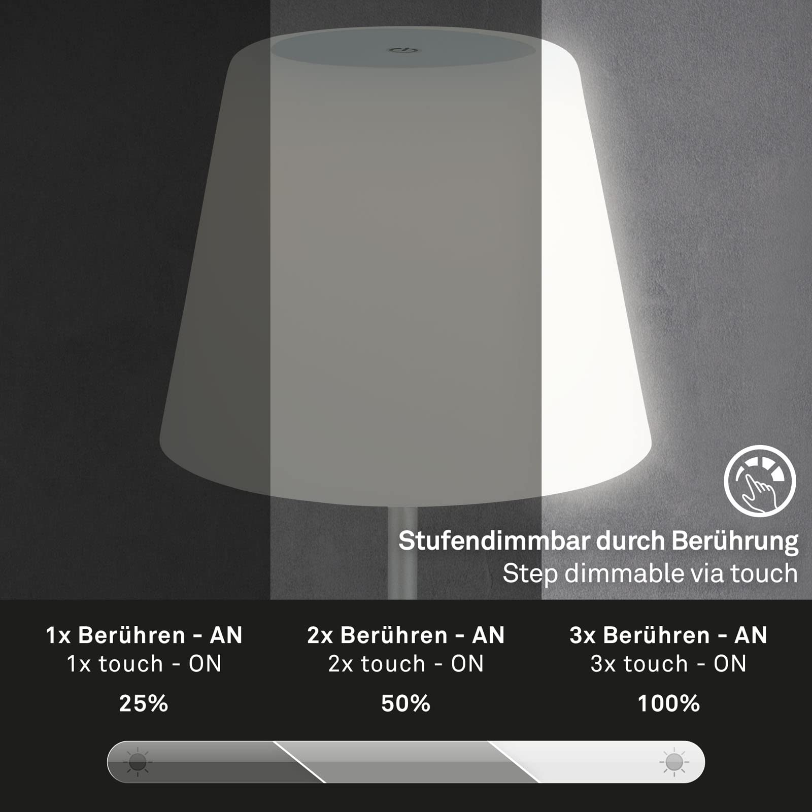briloner-led-tischlampe-kabellos-touch-dimmbar-akku-glasschirm-ip44-chrom-matt image 3