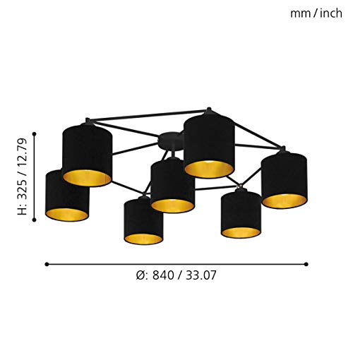 eglo-staiti-deckenlampe-7-flammig-schwarz-gold-textil-84-cm-e27 image 7