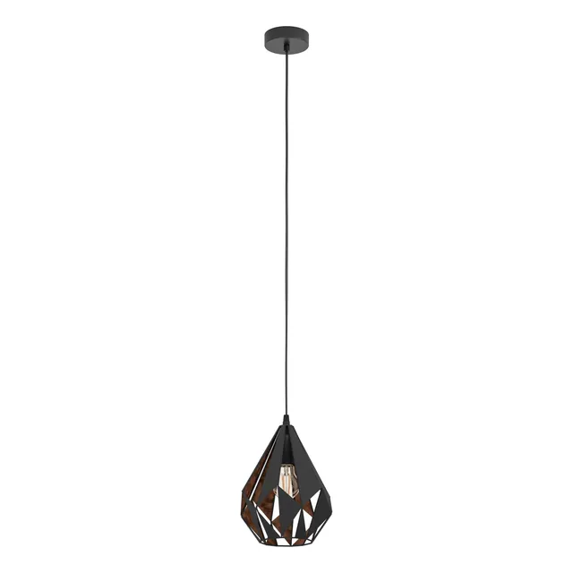 eglo-carlton-1-pendellampe-vintage-h-ngeleuchte-schwarz-kupfer-20-5-cm image 1