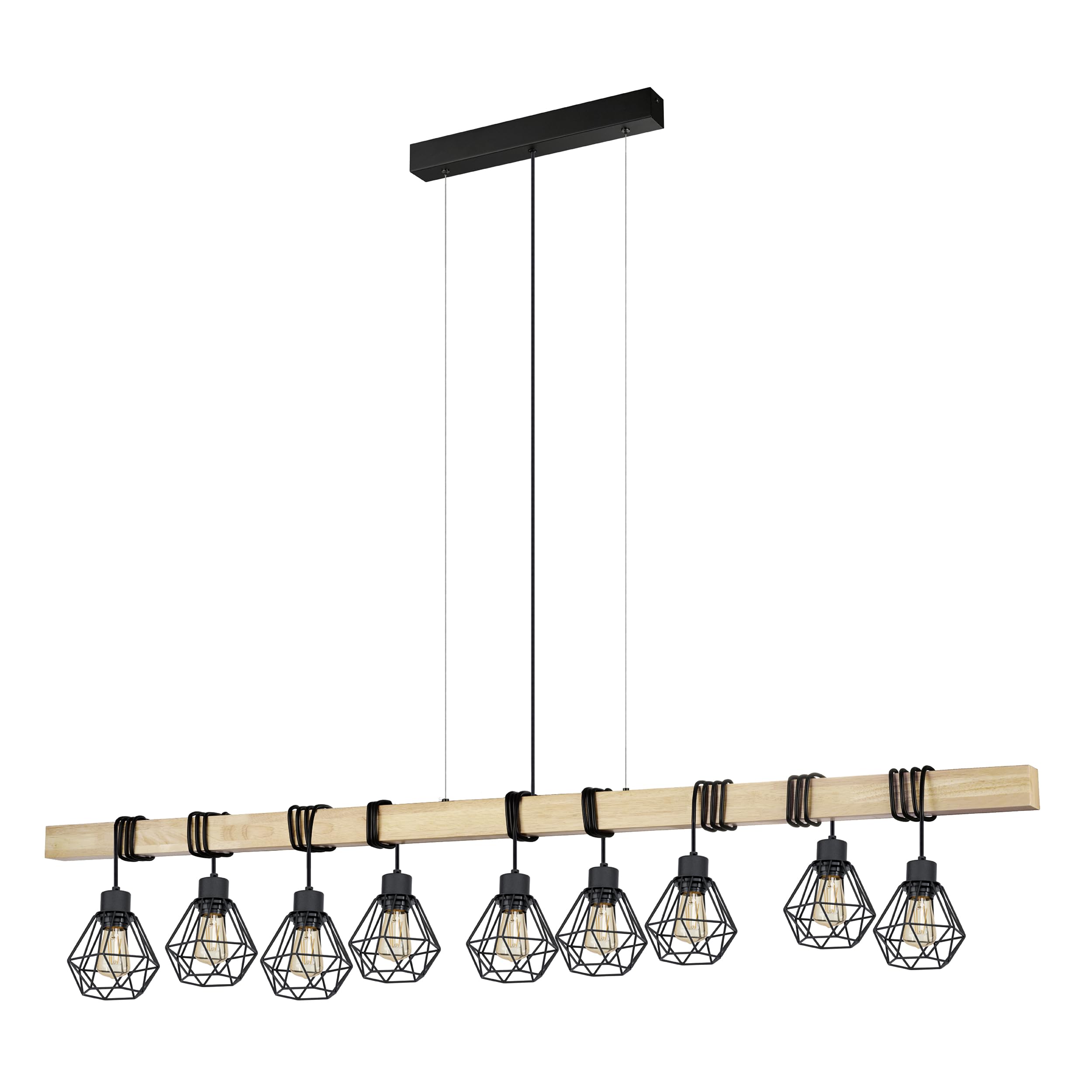 eglo-townshend-5-pendellampe-6-flammig-vintage-schwarz-braun image 7