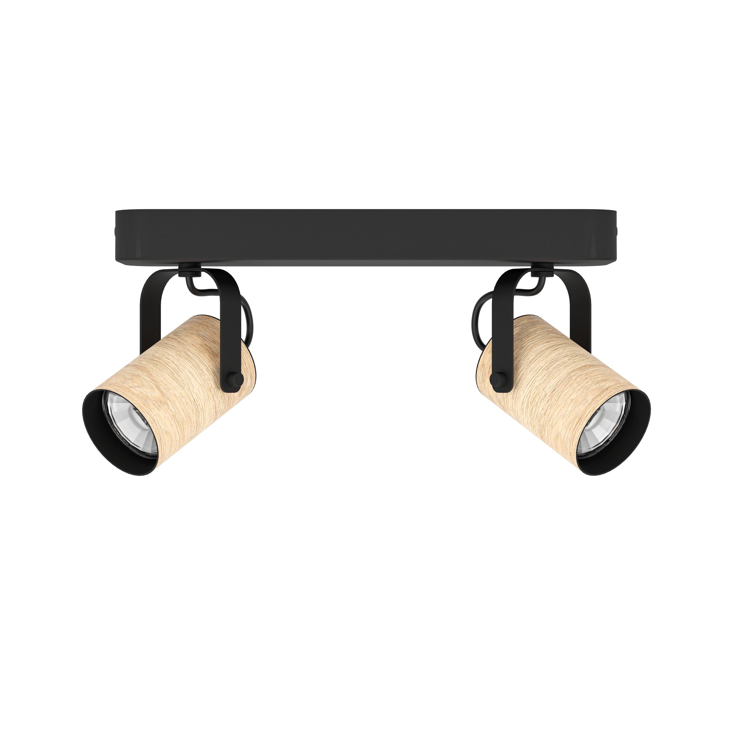 eglo-cayuca-led-deckenstrahler-2-flammig-holz-natur-schwarz-gu10-warmwei image 2