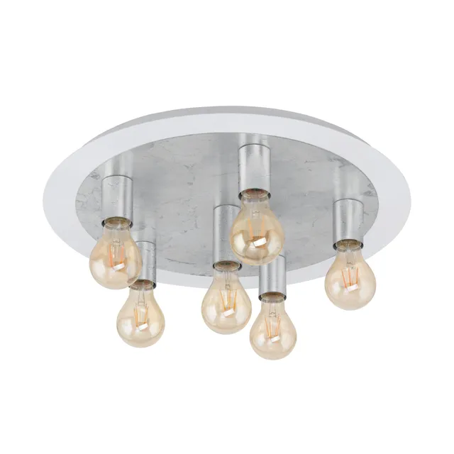eglo-passano-led-deckenlampe-6-flammig-vintage-wei-silber-55-cm image 1