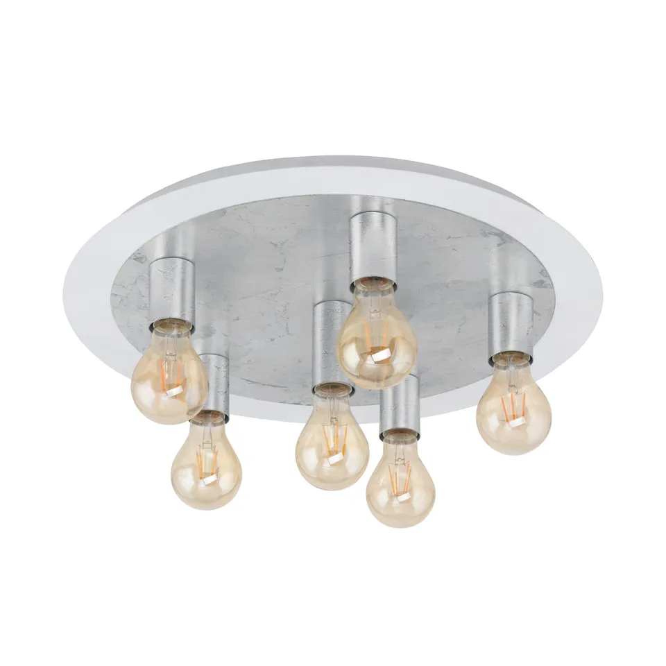 eglo-passano-led-deckenlampe-6-flammig-vintage-wei-silber-55-cm image 1