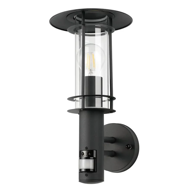 eglo-lisio-1-wandlampe-innen-e27-ip44-schwarz-klar-36-cm image 1