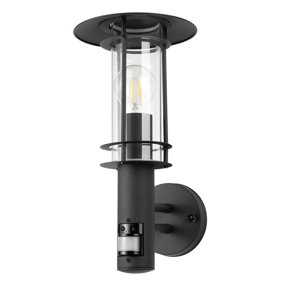eglo-lisio-1-wandlampe-innen-e27-ip44-schwarz-klar-36-cm image 1