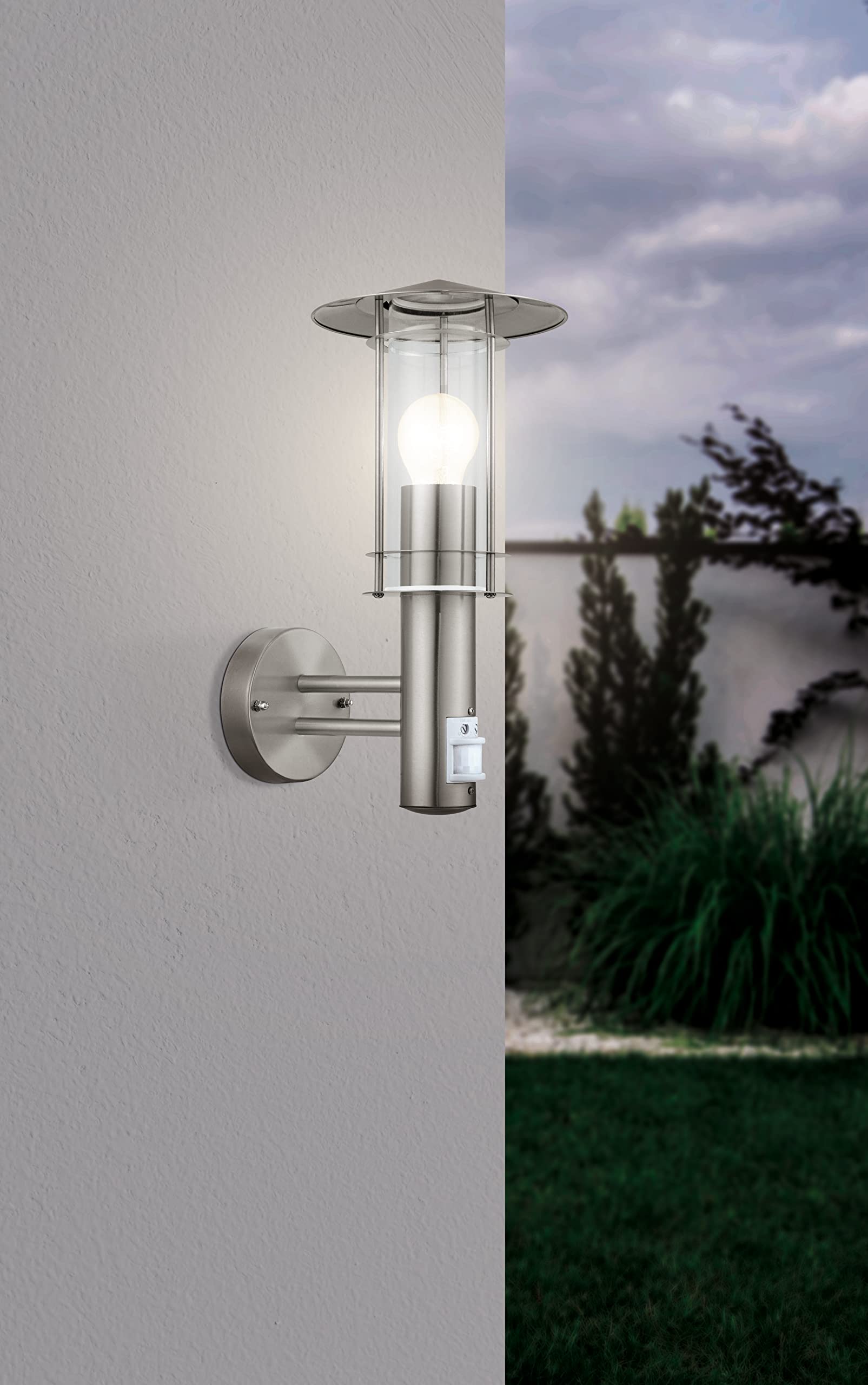 eglo-lisio-au-en-wandlampe-edelstahl-mit-bewegungsmelder-e27-ip44 image 2