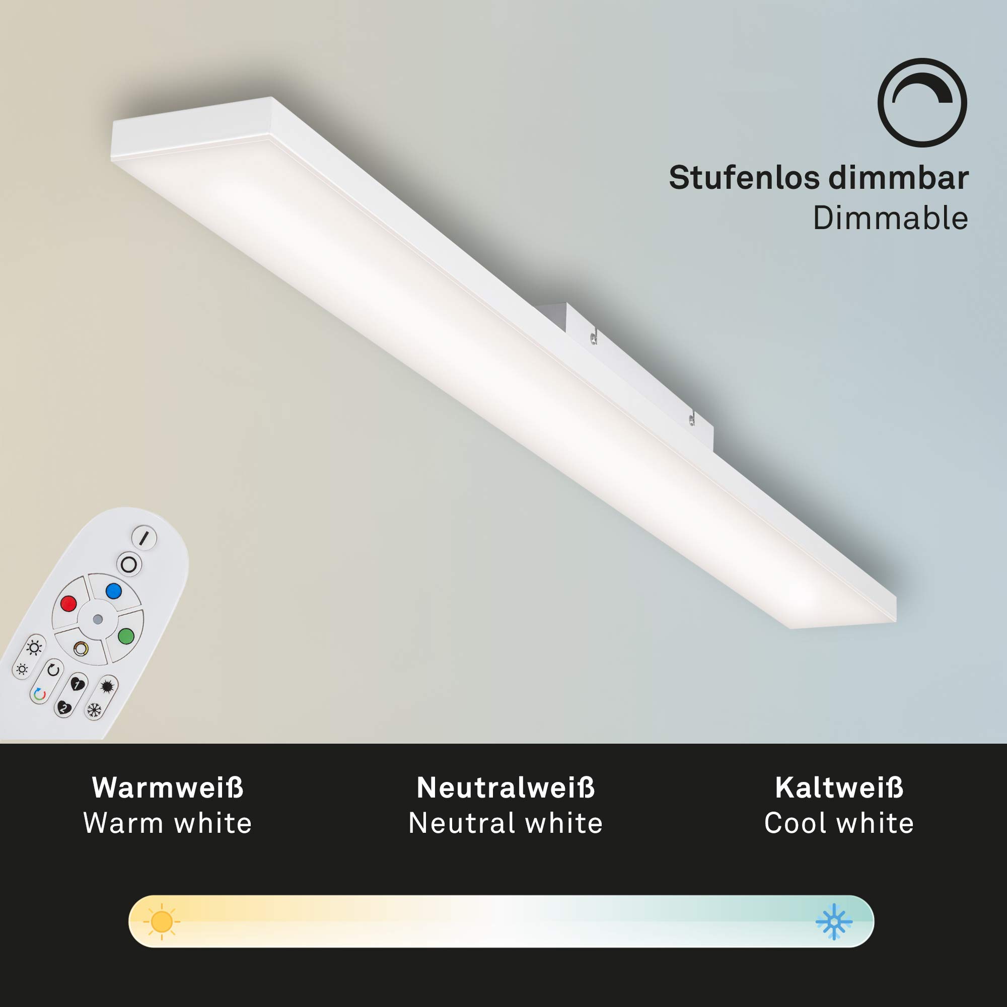 briloner-led-panel-1195x100-mm-dimmbar-rgb-cct-mit-fernbedienung-24w-2900-lumen- image 3