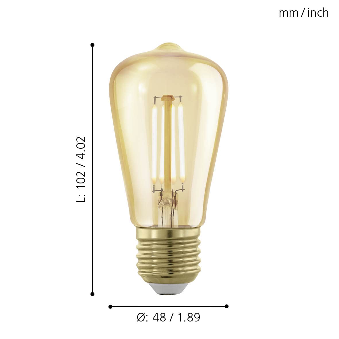 eglo-golden-vintage-led-filament-e27-dimmbar-warmwei-gold-4-8-cm image 3