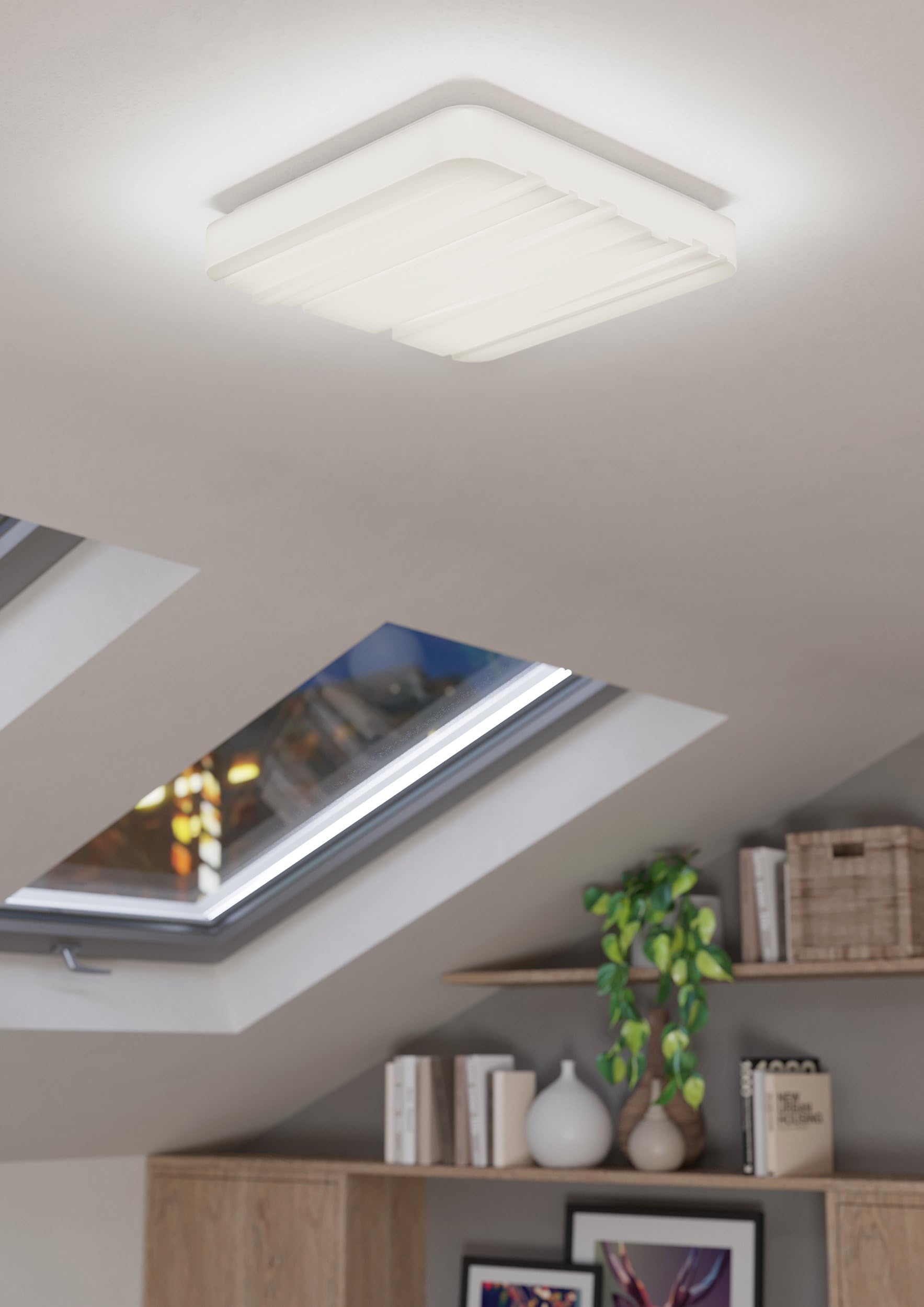 eglo-ferentino-led-deckenleuchte-quadratisch-28-cm-wei-warmwei image 2