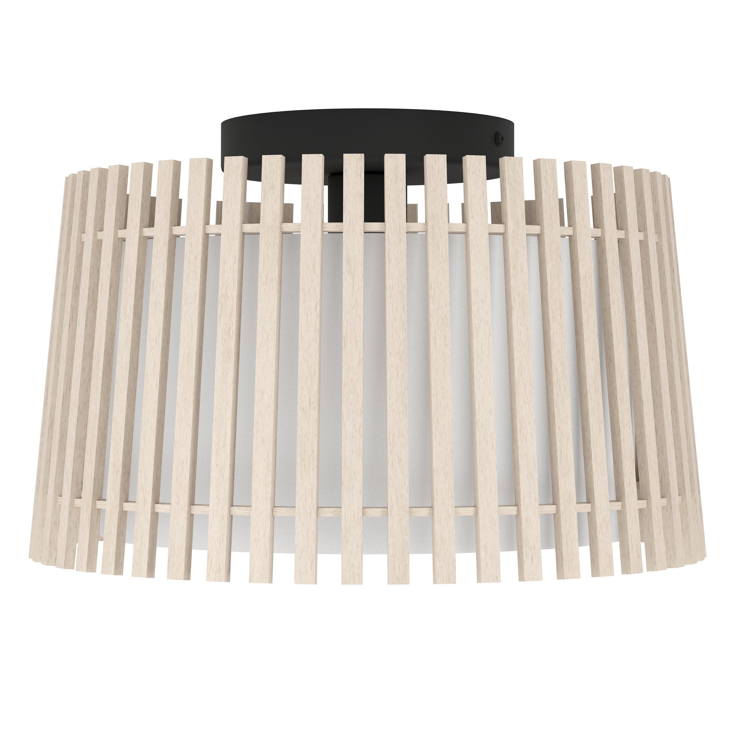 eglo-fattoria-deckenlampe-38-cm-holz-hell-und-stoff-wei-e27 image 2