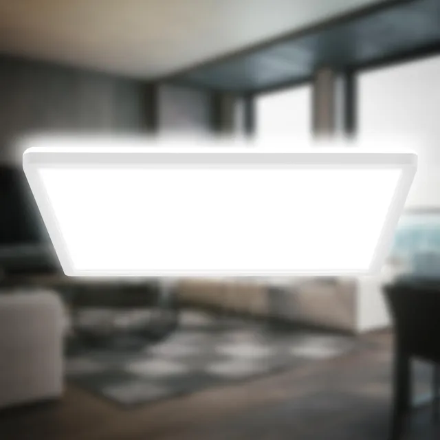 b-k-licht-led-panel-deckenleuchte-eckig-42x42-cm-wei-mit-hintergrundlicht image 1