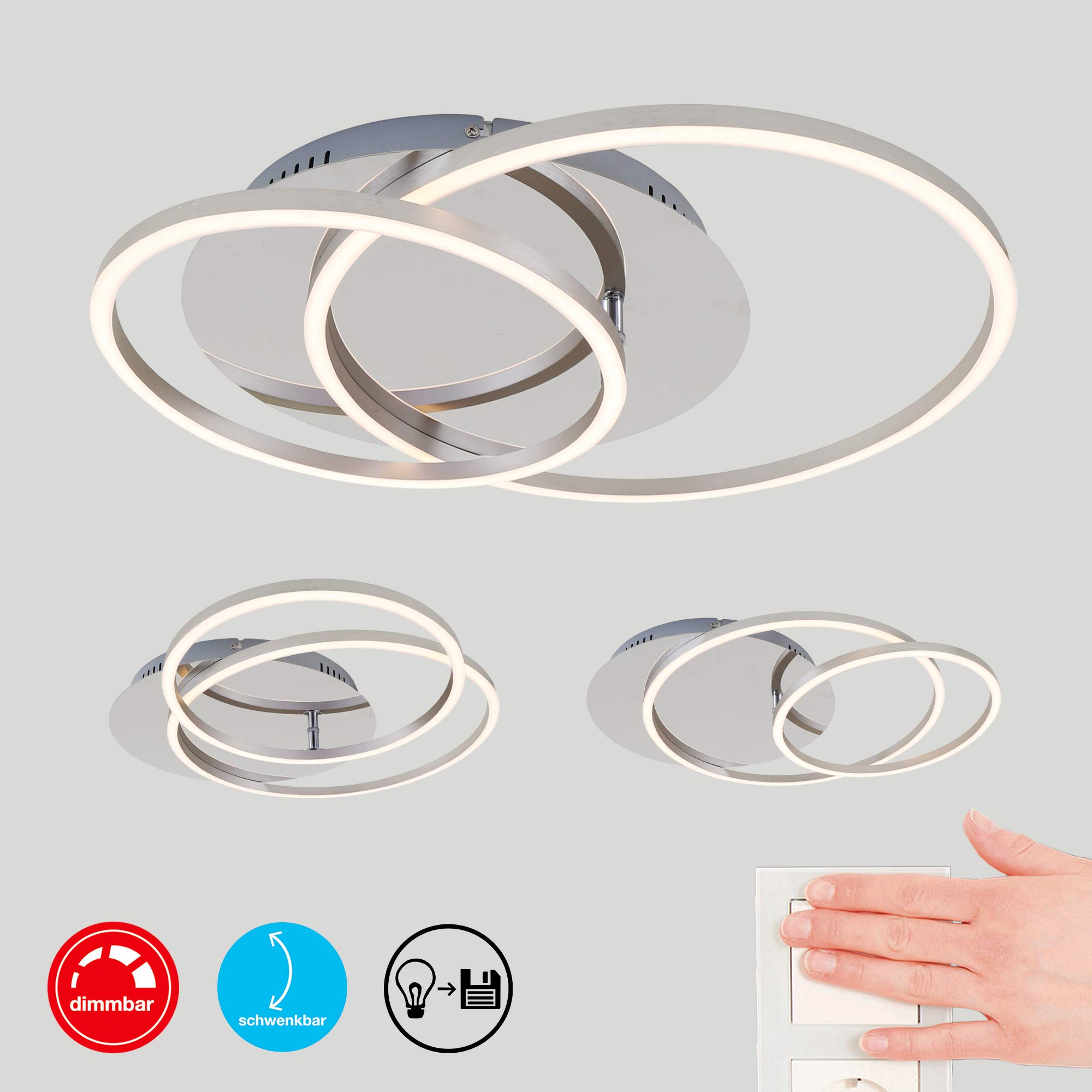 briloner-led-deckenleuchte-drehbar-dimmbar-mit-memory-3200-lm-chrom-alu-30-cm image 2