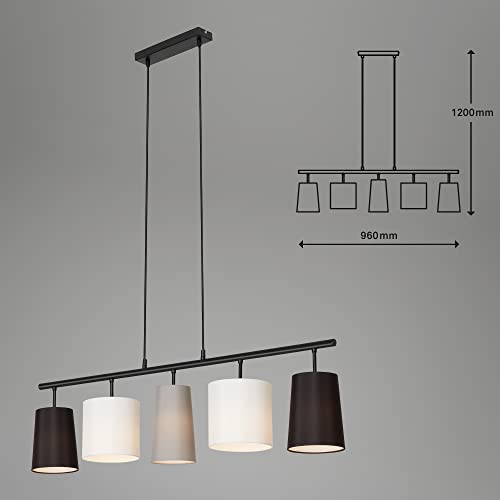 briloner-pendelleuchte-5-flammig-stoffschirm-e14-grau-wei-schwarz-96x120-cm image 7