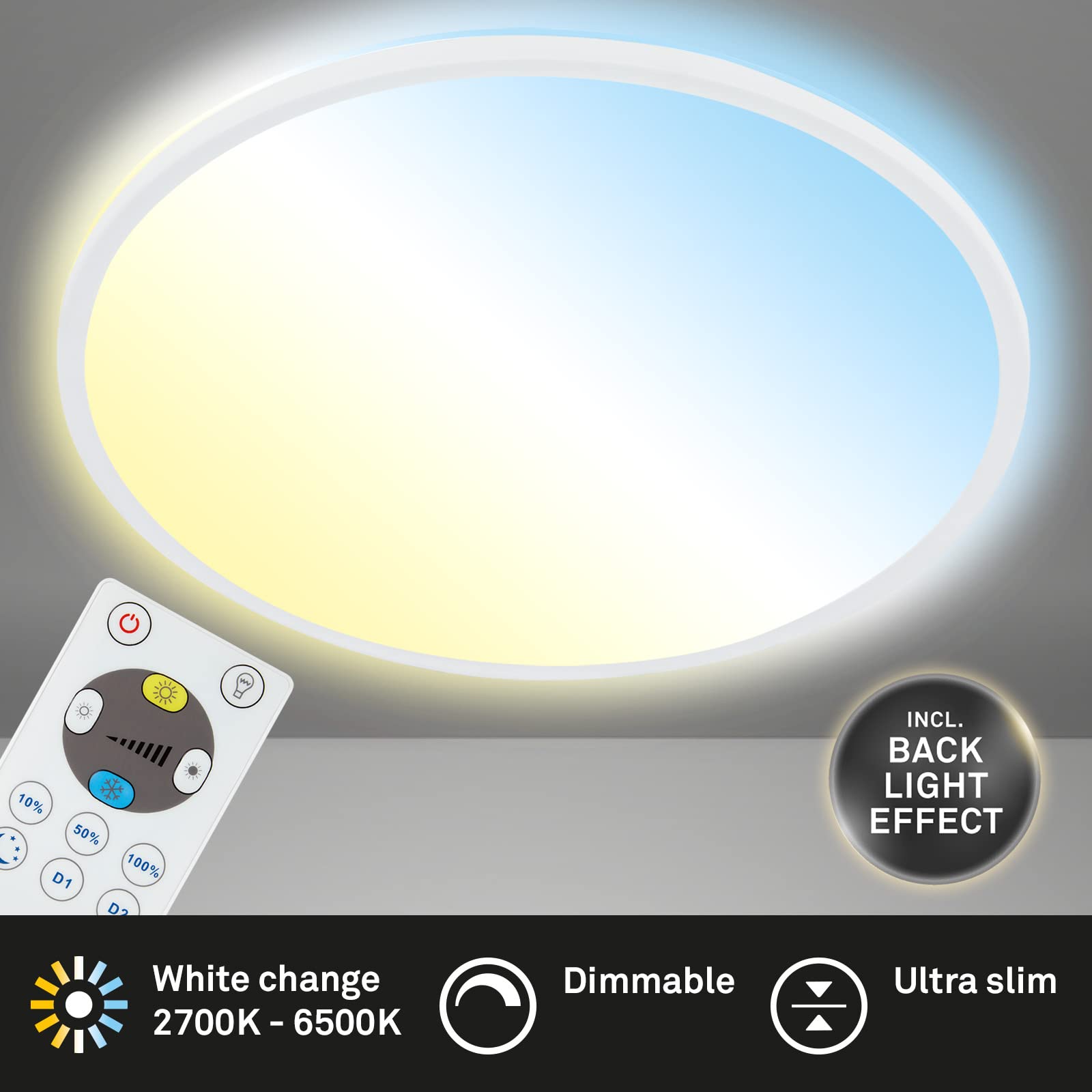 briloner-led-deckenlampe-flach-42-cm-wei-mit-fernbedienung-22w-3000-lm image 2