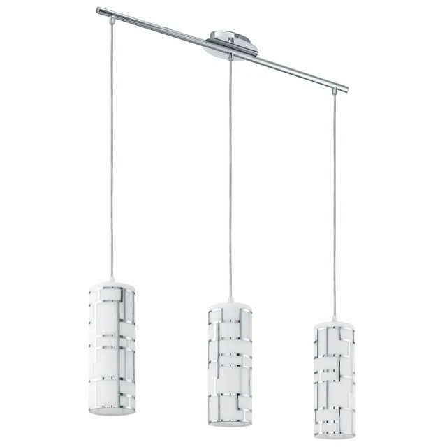 eglo-bayman-pendelleuchte-3-flammig-e27-stahl-chrom-glas-wei-72-cm-esstischlampe image 1