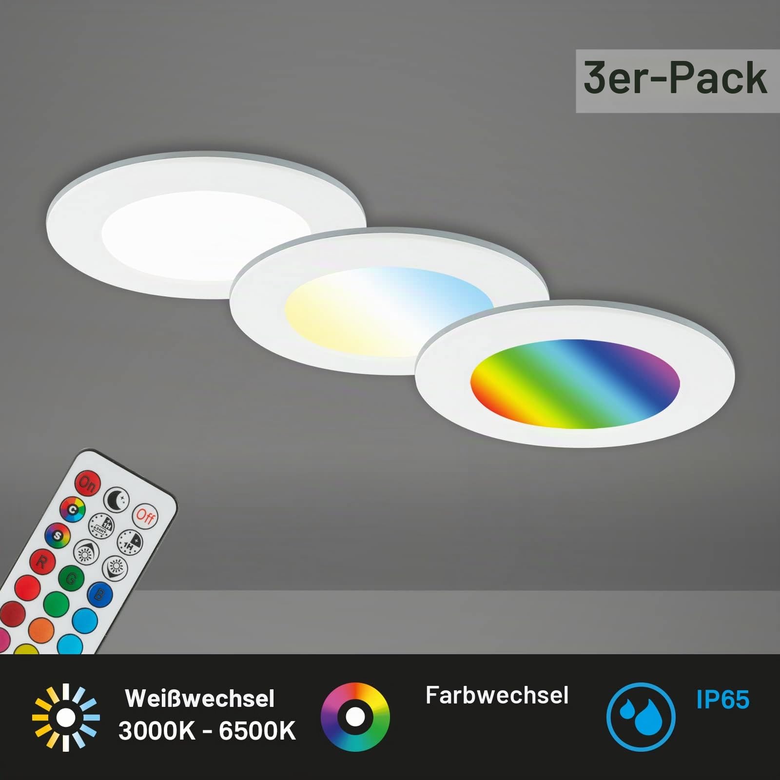 briloner-3er-set-led-bad-einbaustrahler-ip65-dimmbar-rgb-cct-fernbedienung image 2