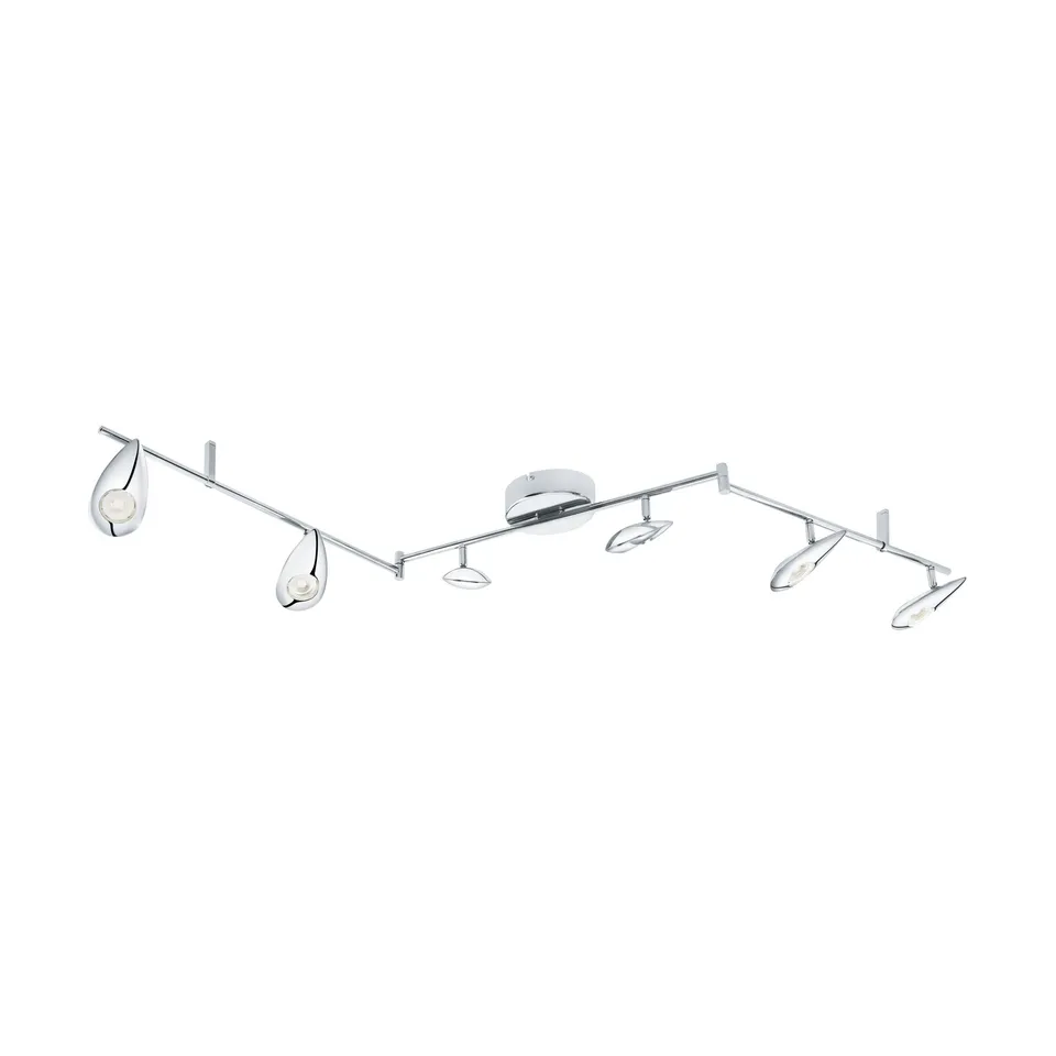 eglo-pedregal-led-deckenstrahler-160-cm-6-flammig-stahl-chrom-warmwei image 1