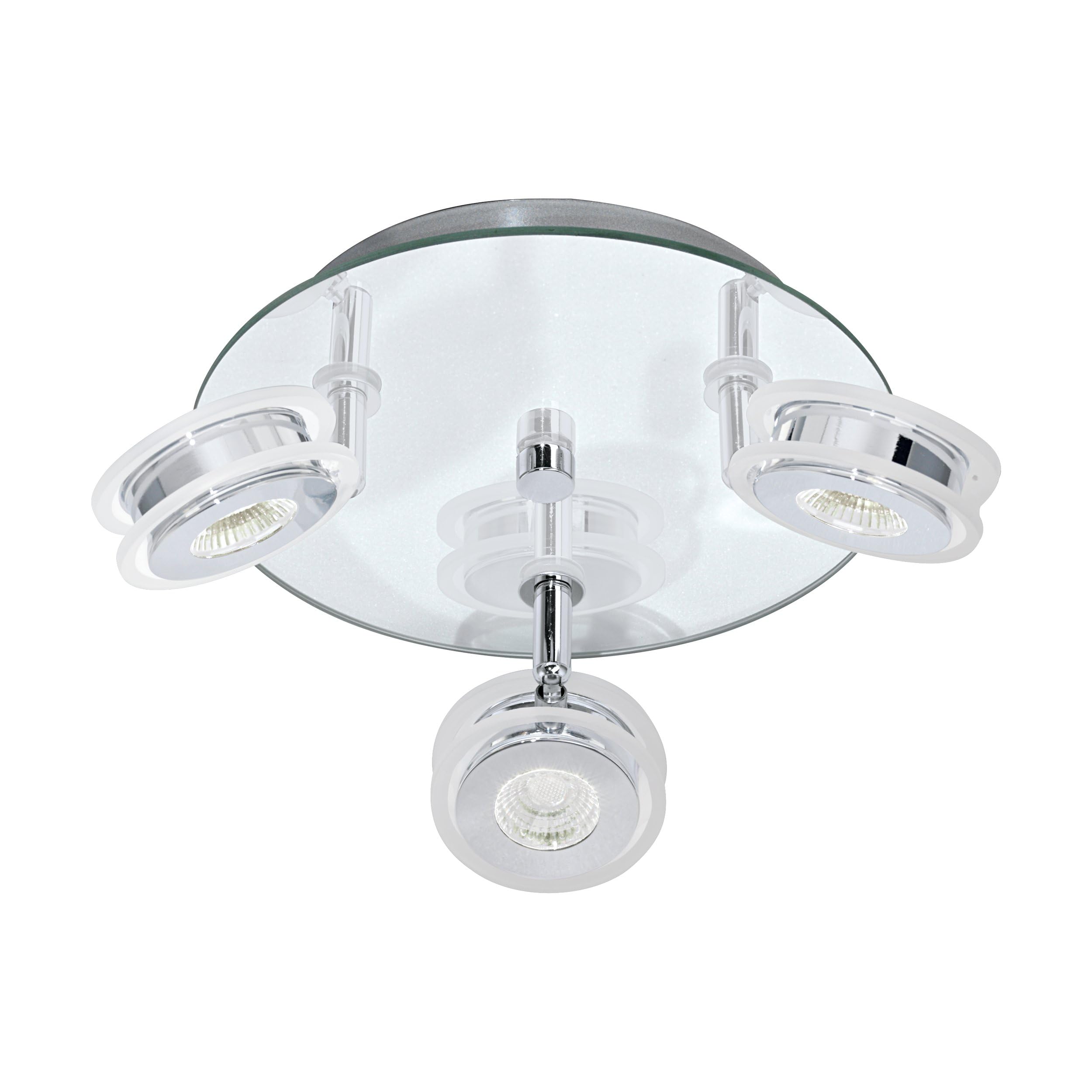 eglo-agueda-led-deckenstrahler-23-cm-stahl-chrom-glas-klar-warmwei-ip44 image 1