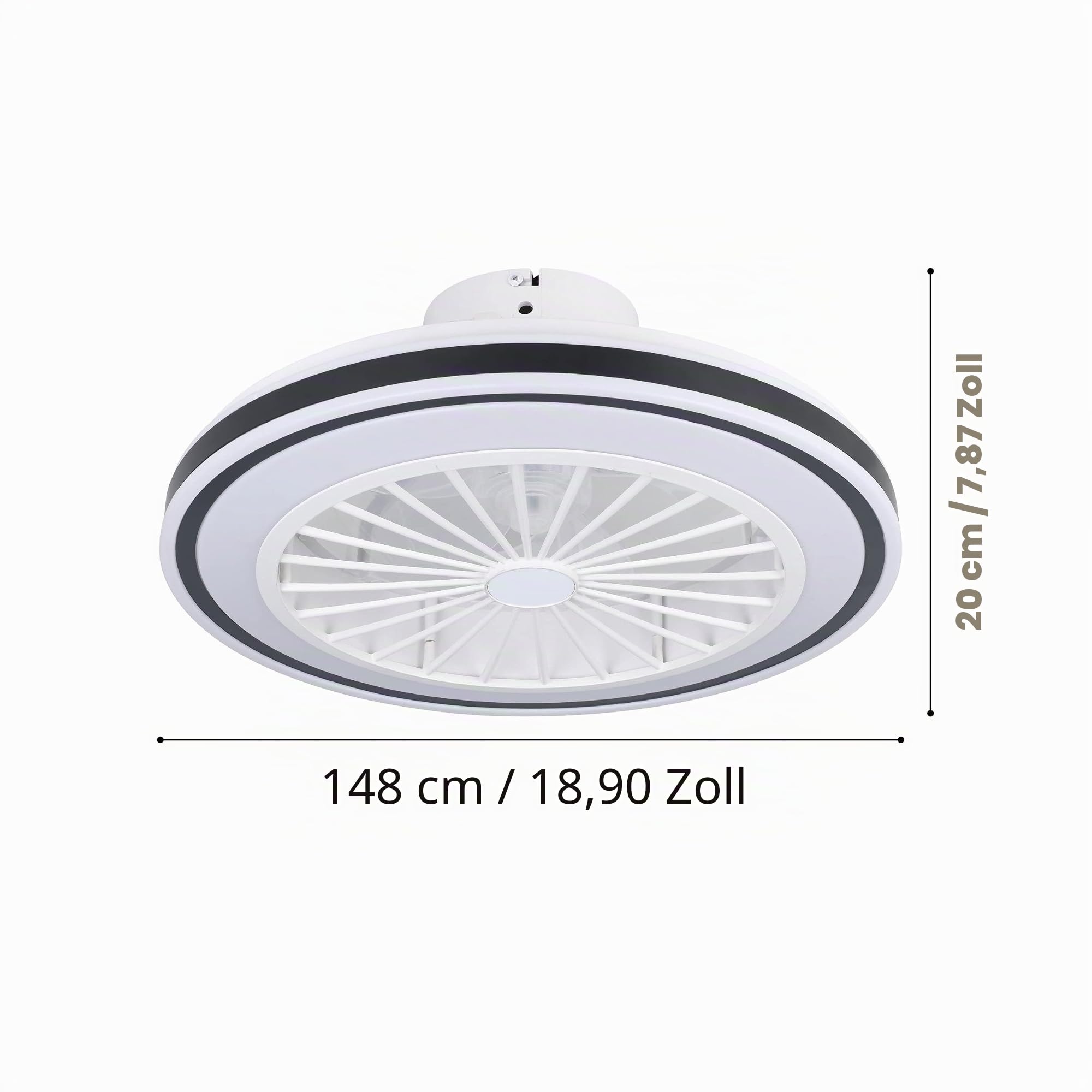 eglo-almeria-deckenventilator-mit-led-48-cm-schwarz-wei-dimmbar-fernbedienung image 2